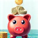 Icono de presupuesto y ahorro con alcancía